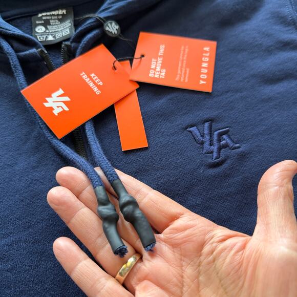 Men's YoungLA ClassicZip Hoodie, XL, NWT, NavyBlue - Picture 4 of 8